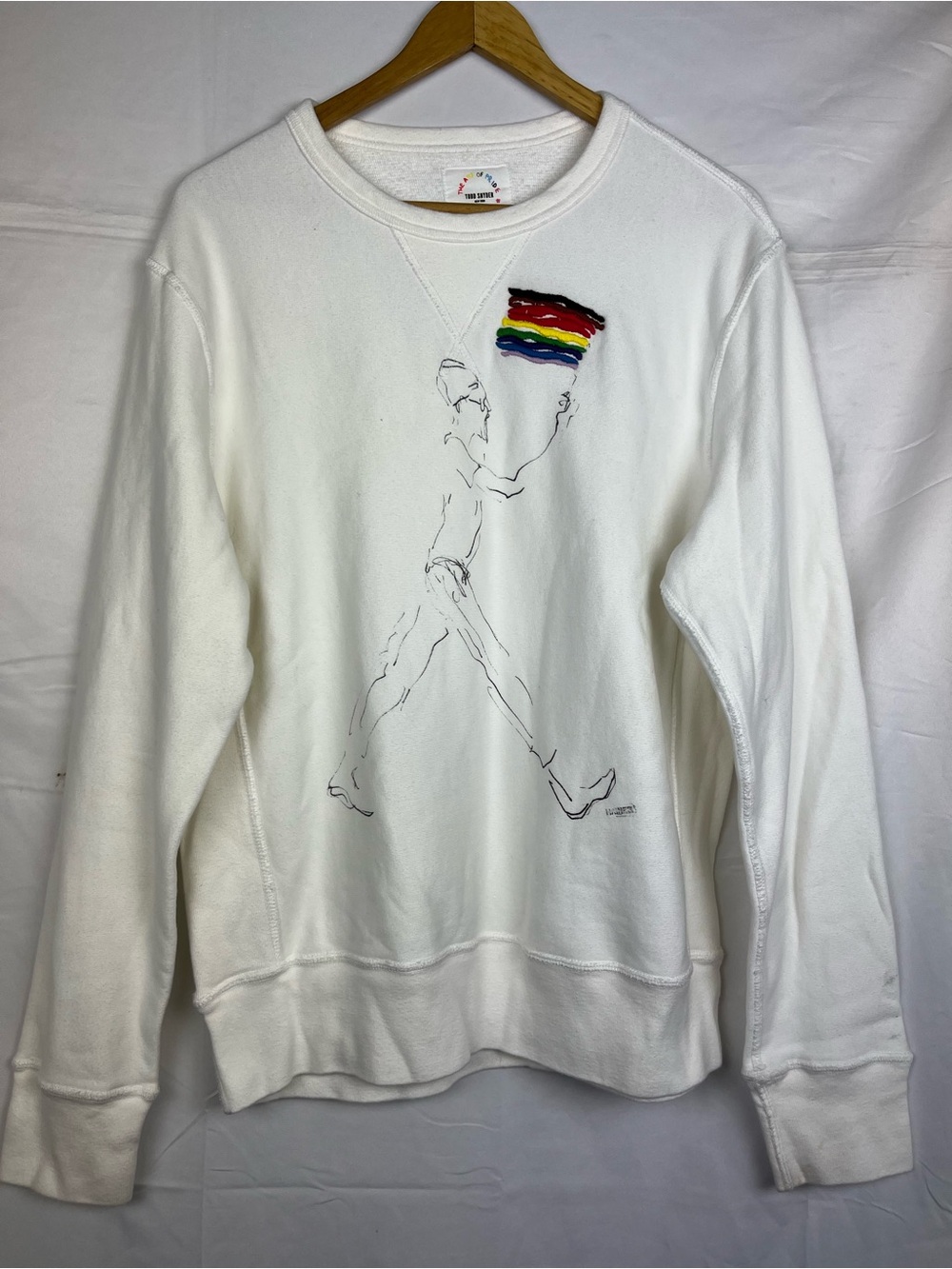 Todd Snyder x Richard Haines "The Art of Pride" White Crewneck Sweatshirt Sz M